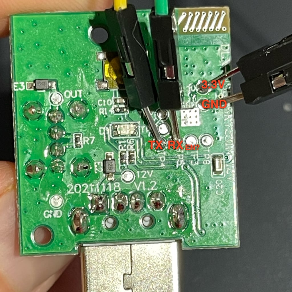 Tuya HC-S050-WIFI Flashing PCB pinout